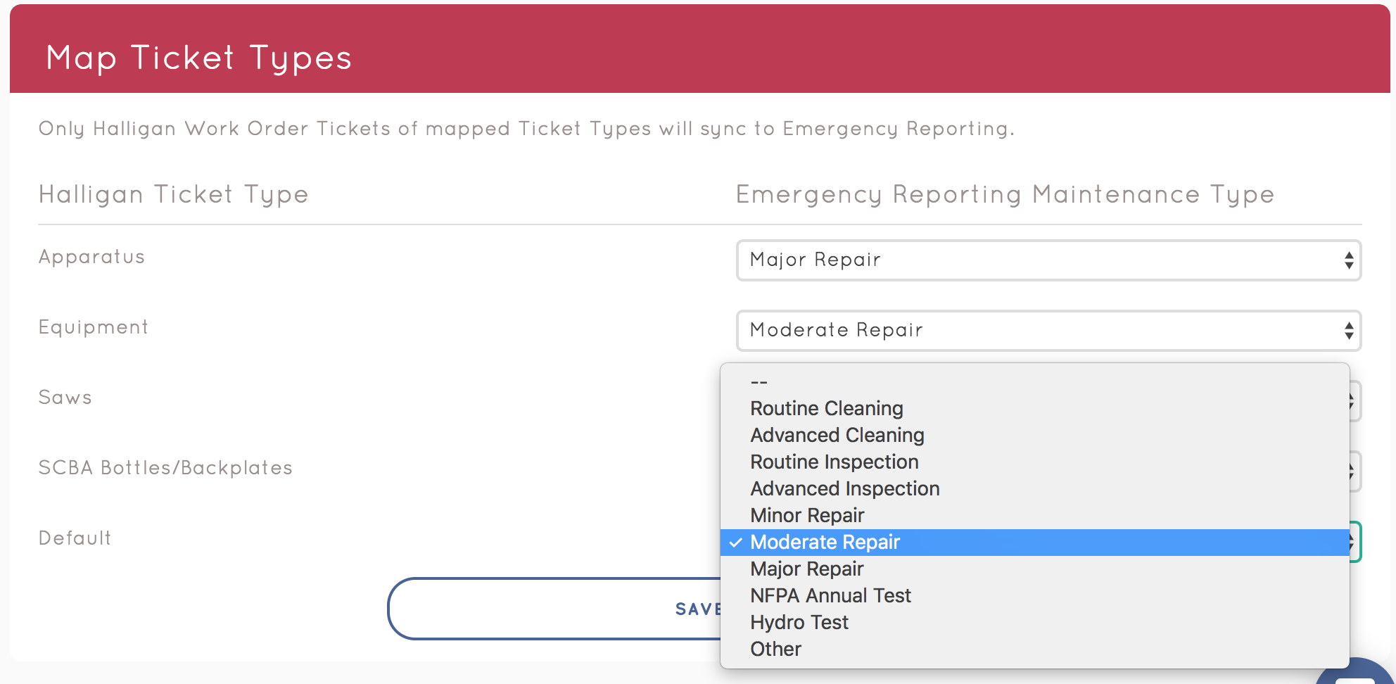 Configuring the Emergency Reporting Integration