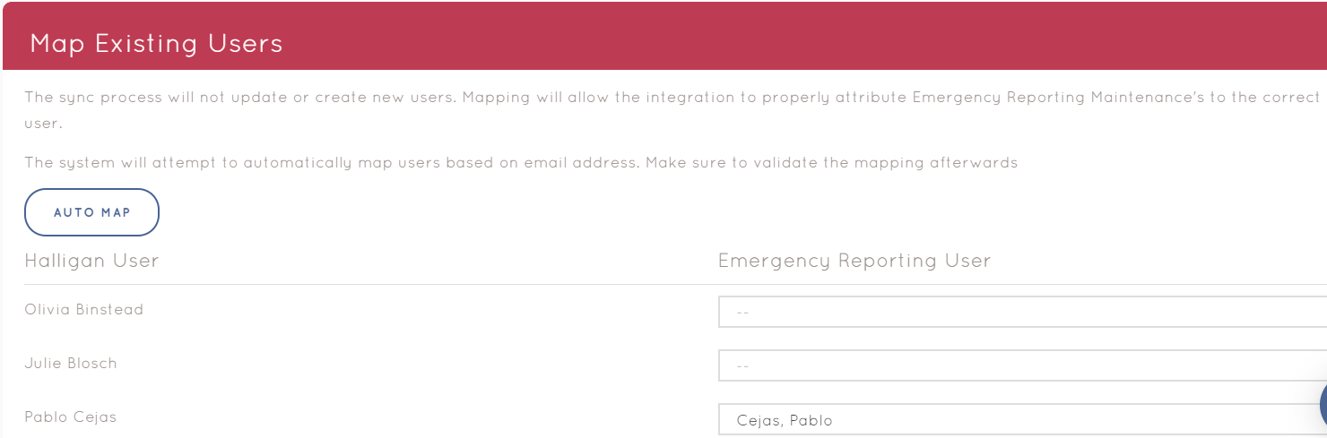 Configuring the Emergency Reporting Integration