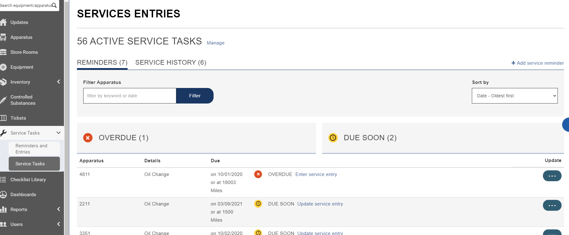 Service Reminders