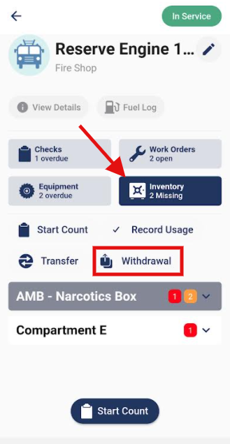 Mobile Inventory Withdrawals